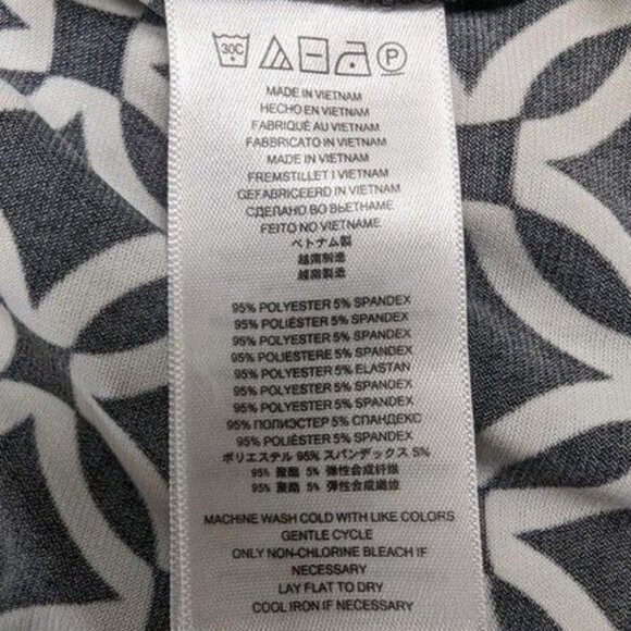 Michael Kors Black/White Geometric Cowl Neck Sleeveless Stretchy Top Women's S - Picture 8 of 10